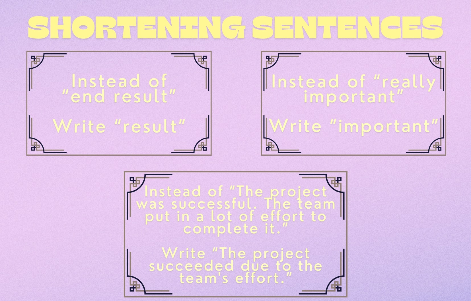 shortening sentences tips