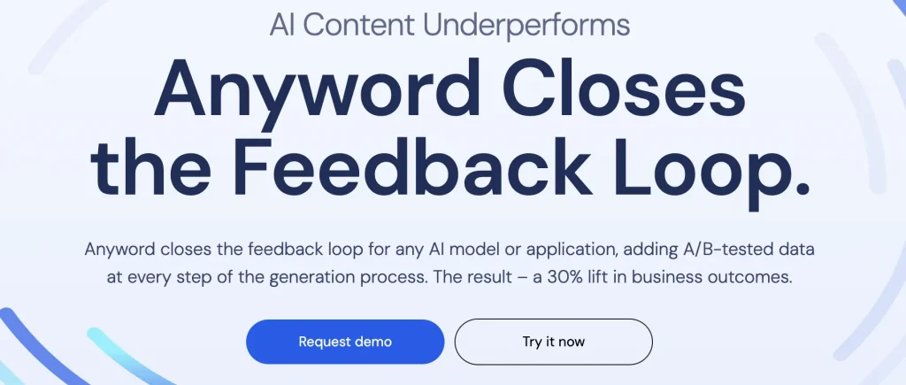 anyword ai homepage