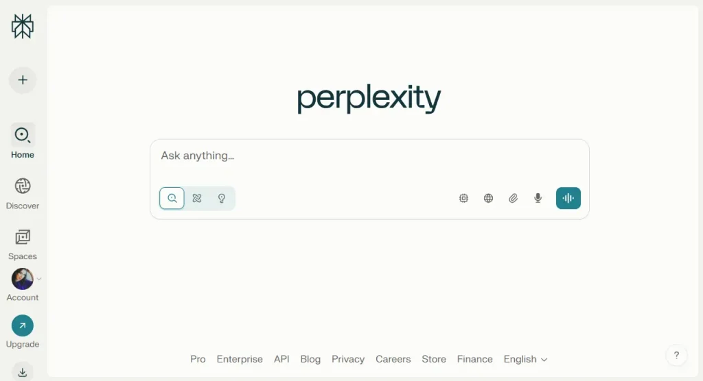 preplexity homepage