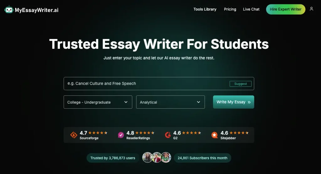 myessaywriterai homepage