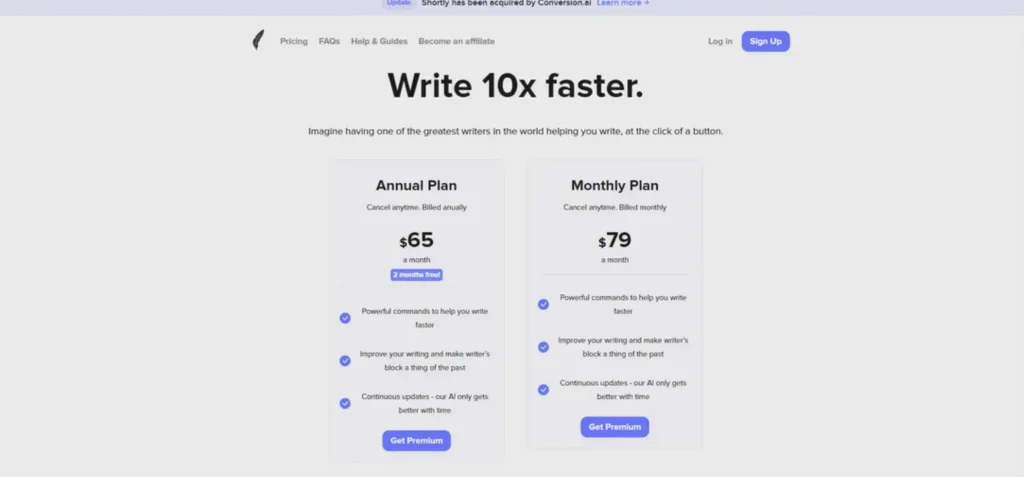 shortly ai pricing