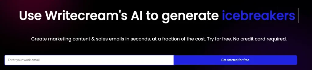 writecream ai homepage