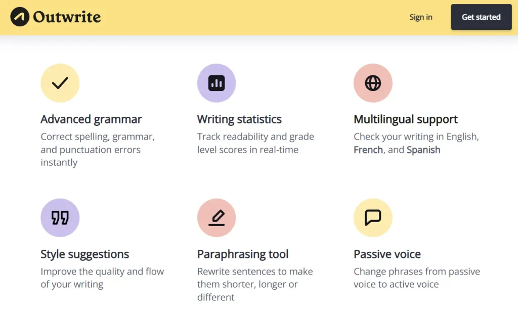 outwriter features