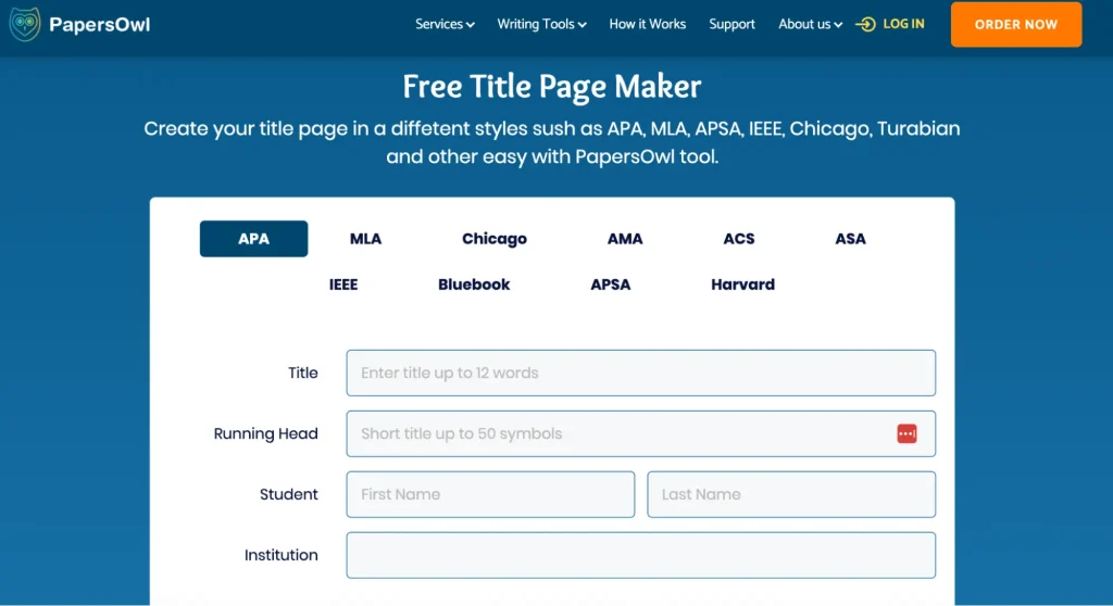 paperpsowl title page maker