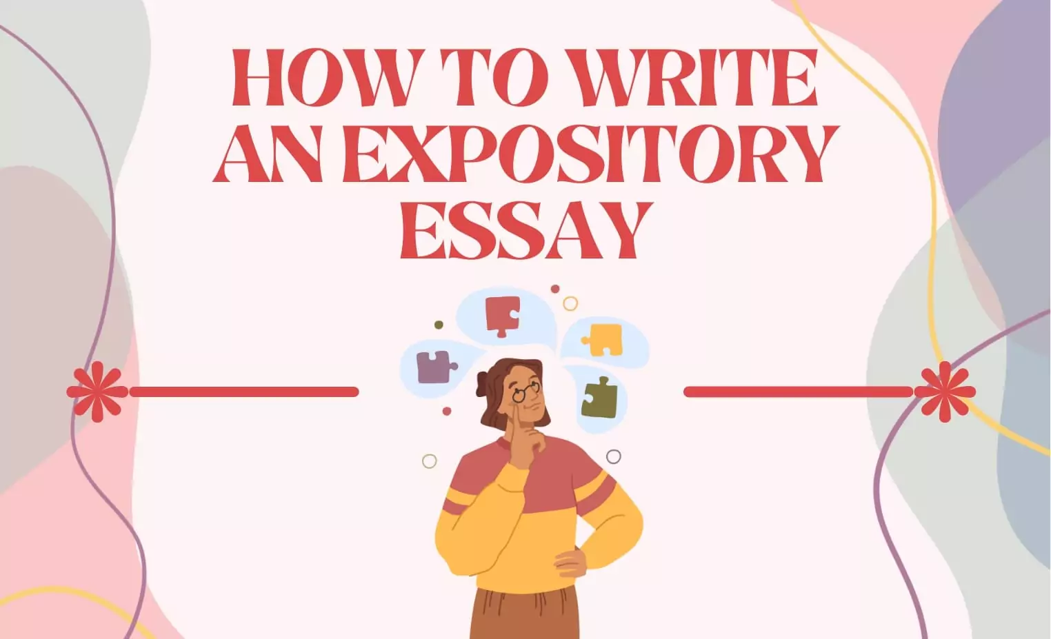 student is imagining writing an expository essay as a simple jigsaw puzzle